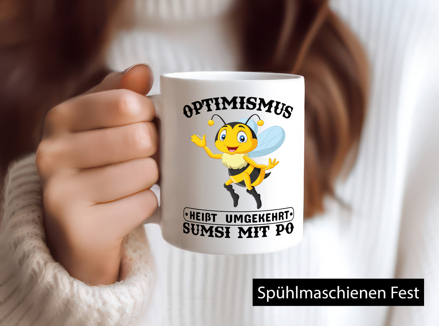 Optimismus umgekehrt Geschenkidee Humor Tasse