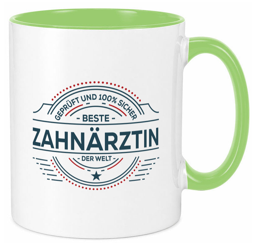 Geprüft und sicher: Zahnärztin | Zahnmedizin Beruf lustig Arbeit Kollegen Büro