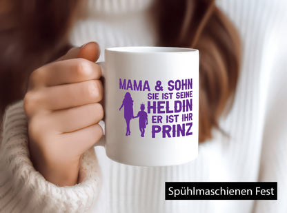 Mama &amp; Sohn | Helding Prinz Mutterliebe Geschenkidee Familie Humor Tasse