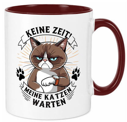 Keine Zeit meine Katzen Warten | Schwarze Katze Geschenkidee Tierliebhaber