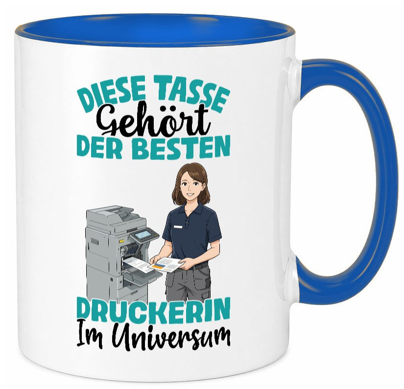 Im Universum: Druckerin | Druckerei Print Medien Geschenk Humor Geschenkidee Tasse