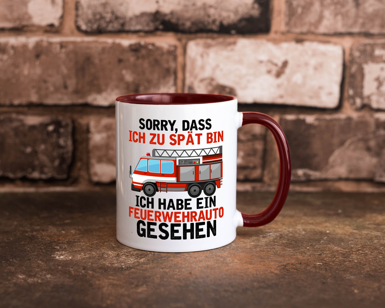 Ich hab ein feuerwehrauto gesehen | lustig Humor Geschenkidee Geschenk Tasse
