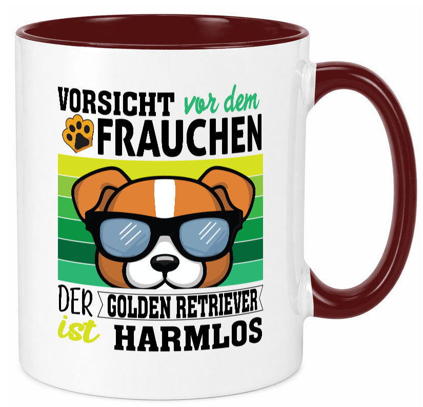 Vorsicht vor dem Frauchen Golden Retriever ist Harmlos lustiger Spruch Geschenk