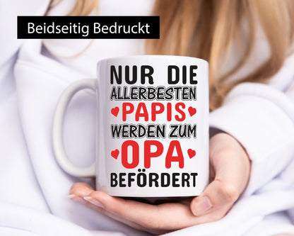 Beförderung zu Opa | Papa Tasse allerbeste Papis Geschenkidee Familie Humor