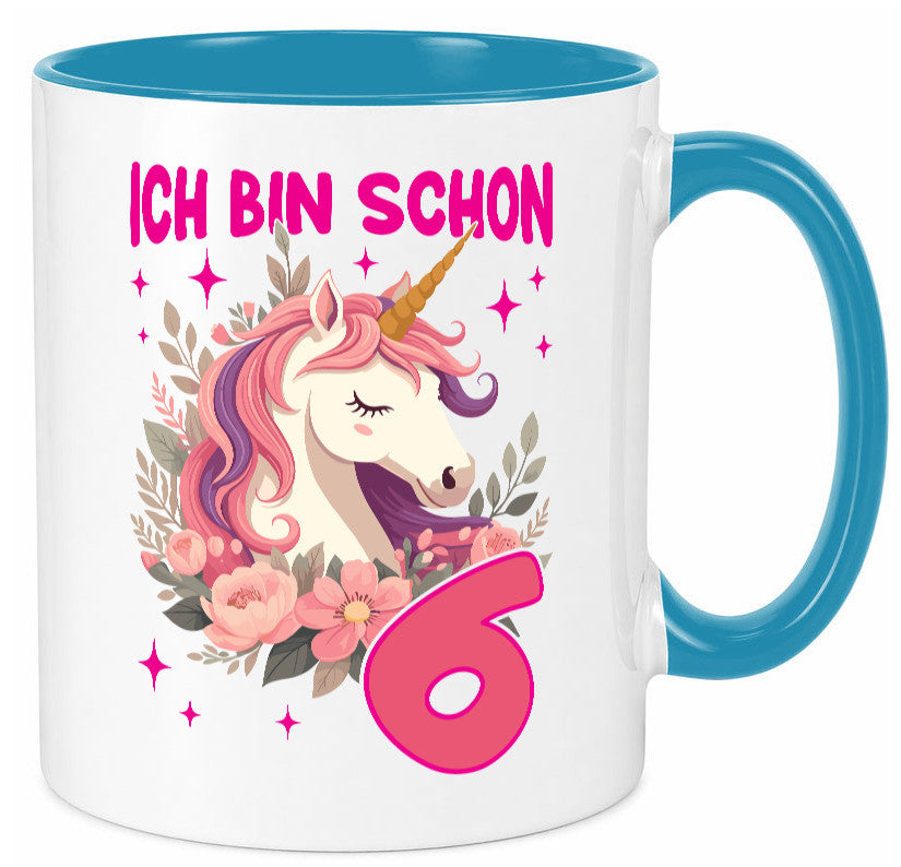6. Geburtstag | 6 Jahre Einhorn Mädchen Geschenk Geschenkidee lustiger Spruch Tasse