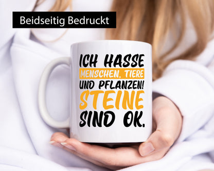 Ich hasse Menschen | Steine Sarkasmus witziger Spruch Geschenk Humor