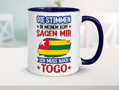 Togo | Urlaub Stimmen in meinem Kopf Traumland Humor Geschenkidee Tasse