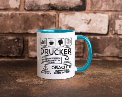 Achtung Probleme Drucker | Druckerei Print Medien Humor Geschenkidee Tasse