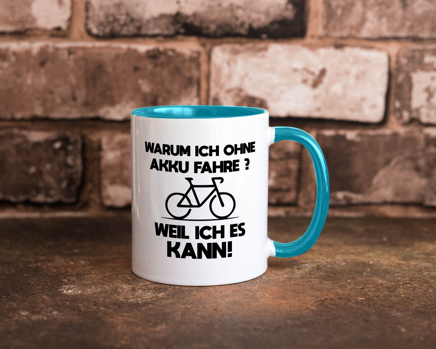 Warum ich ohne Akku fahre weil ichs kann | Radfahren Geschenk Humor