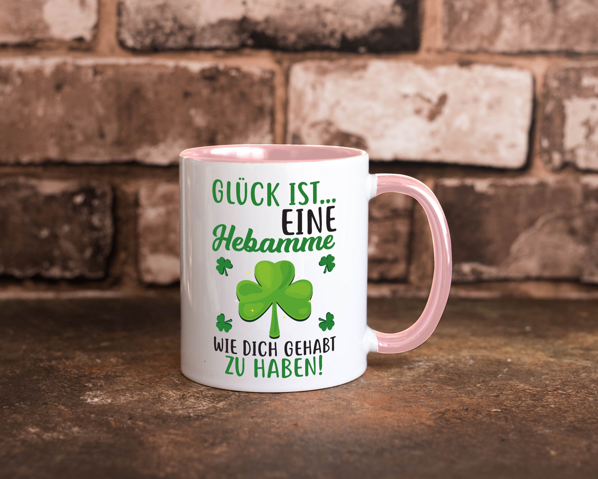 Hebamme Dankeschön | Dankes Tasse Kleeblätter Glück Humor Geschenkidee