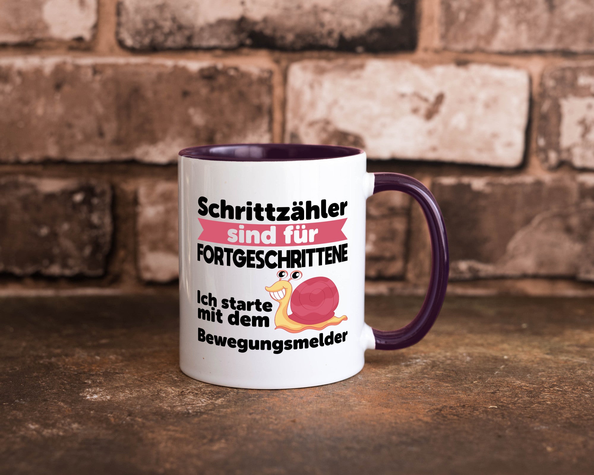 Schrittzähler Fortgeschrittene, Bewegungsmelder | Schnecke Geschenk Humor