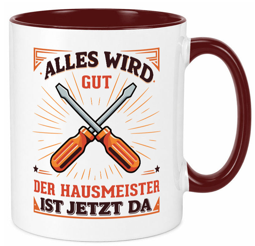 Hausmeister ist da | Facility Manager v2 Geschenk Humor Geschenkidee lustiger Tasse