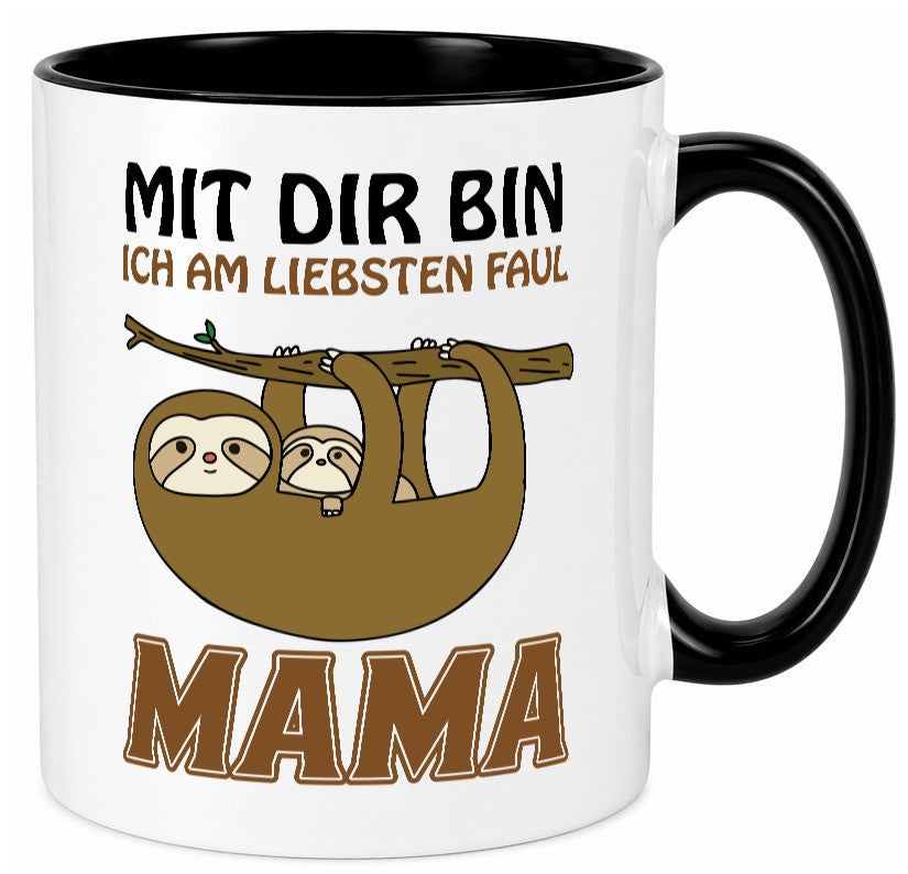 Faultiermama lustig Familie Geschenkidee Geschenk Tasse
