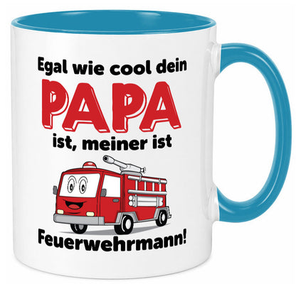Cooler Papa | Feuerwehrmann Bester der Welt Humor Geschenkidee Tasse
