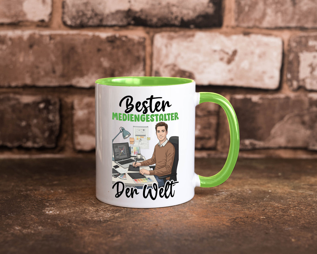 Bester Mediengestalter | Medien v2 Geschenk Humor Geschenkidee lustiger Spruch Tasse