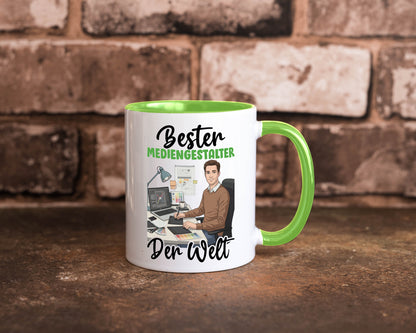 Bester Mediengestalter | Medien v2 Geschenk Humor Geschenkidee lustiger Spruch Tasse