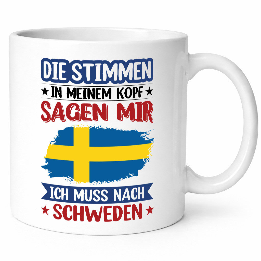 Schweden | Urlaub Stimmen in meinem Kopf Traumland v2 Geschenkidee Humor Tasse