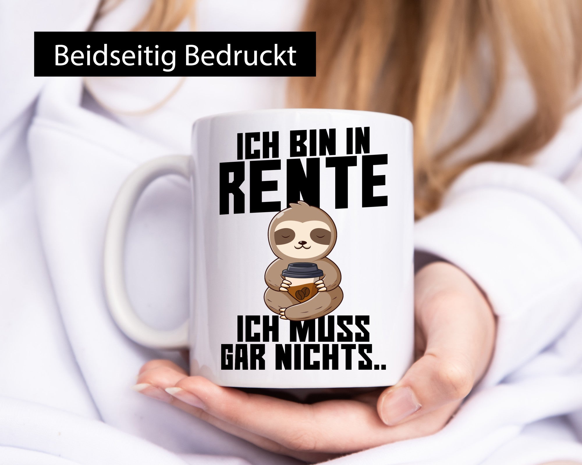 Ich muss gar nichts | Rentner Ruhestand lustig Jubiläum Geschenk Tasse