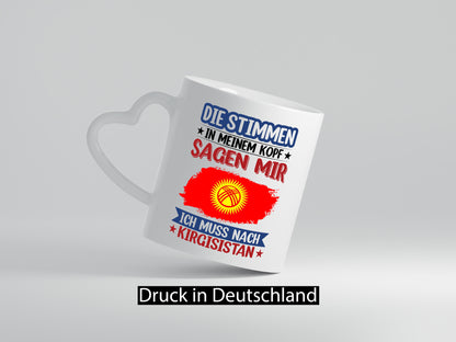 Kirgisistan | Urlaub Stimmen in meinem Kopf Traumland Humor Geschenkidee Tasse