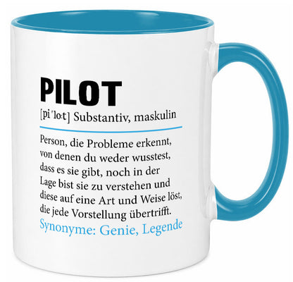 Pilot | Flugzeug Beruf Spruch Definition Piloten Geschenkidee Arbeit Kollegen Tasse