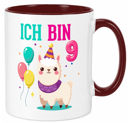 9. Geburtstag | 9 Jahre Lama Alpaka Humor Geschenkidee Tasse