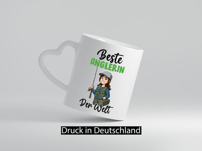 Beste Anglerin | Angeln Fischerin v2 lustig Humor Geschenkidee Geschenk Tasse