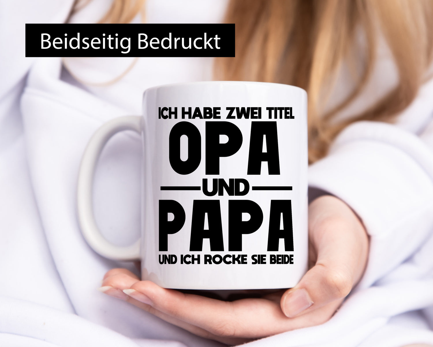 Zwei Titel, Opa, Papa, rocke beide | Opa Papa lustig Familie Geschenkidee