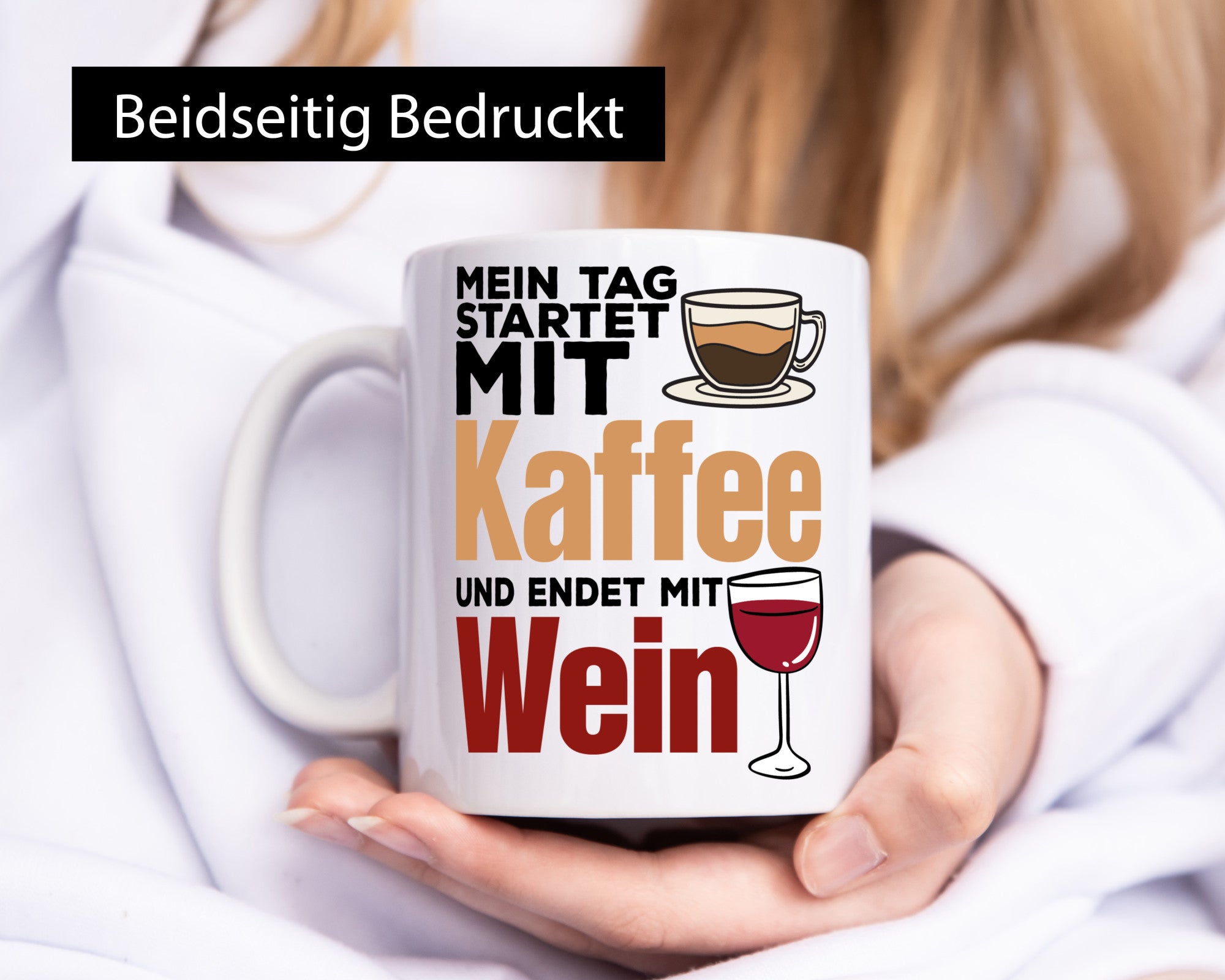 Coffee and Wine | Coffee Drinker Mug Wine Drinker Humor Gift Idea