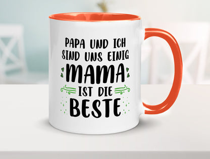 Papa und ich sind uns einige Mama ist die beste | Muttertag Geschenk Familie