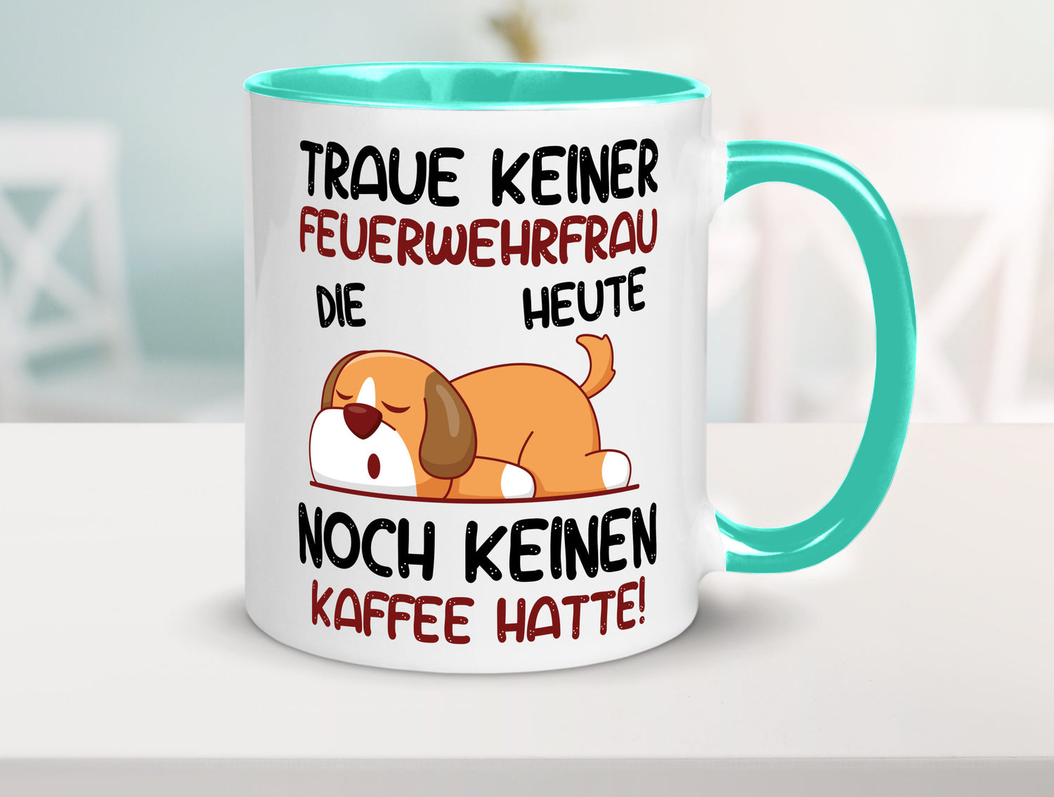 Traue keiner Feuerwehrfrau | Feuerwehr lustig Humor Geschenkidee Geschenk Tasse
