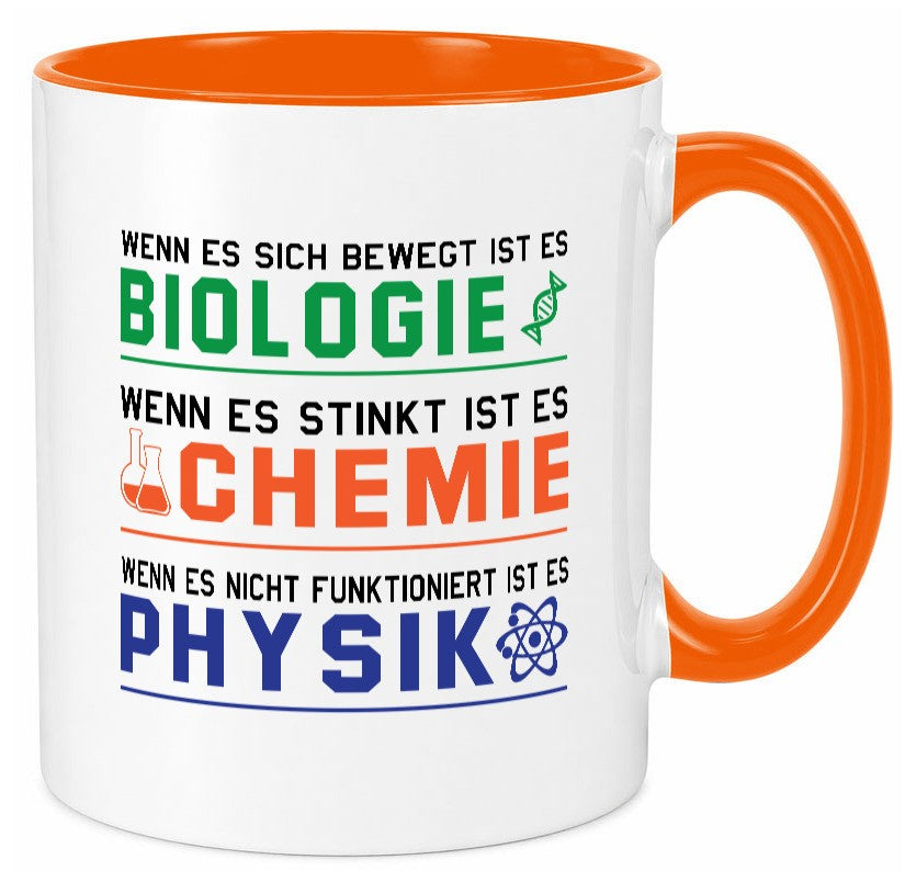 Biologie, Chemie, Physik | Reagenzglas lustig Humor Geschenkidee Geschenk Tasse