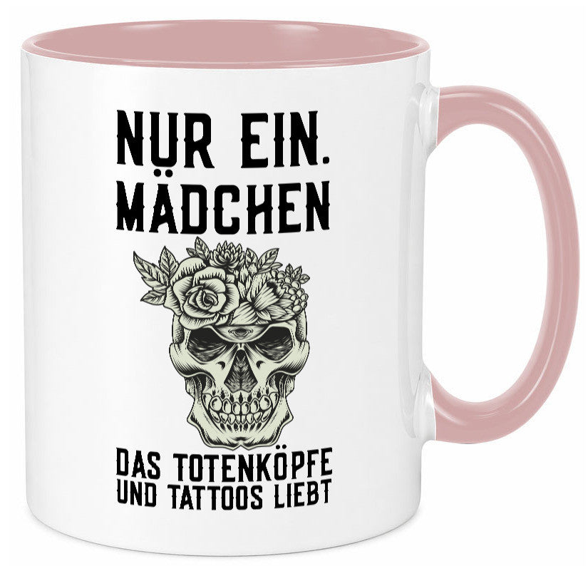 Mädchen |Tattoos und Totenköpfe | Tätowieren Rockabilly Humor Geschenkidee Tasse