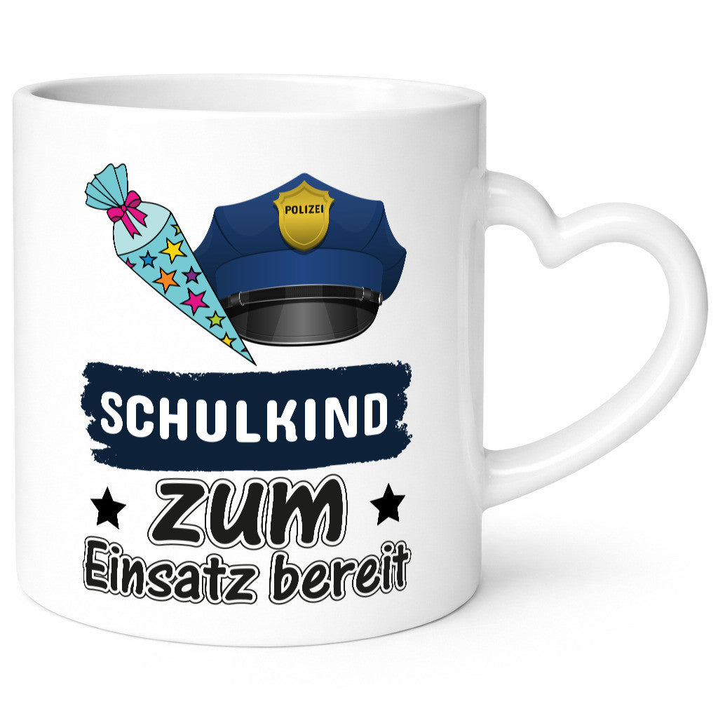 Schulkind bereit | Einschulung Tasse Polizei Jungs lustig Humor Geschenkidee
