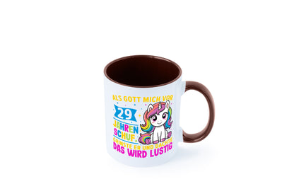29. Geburtstag | Als Gott mich schuf 40 Jahre v2 Humor Geschenkidee Tasse