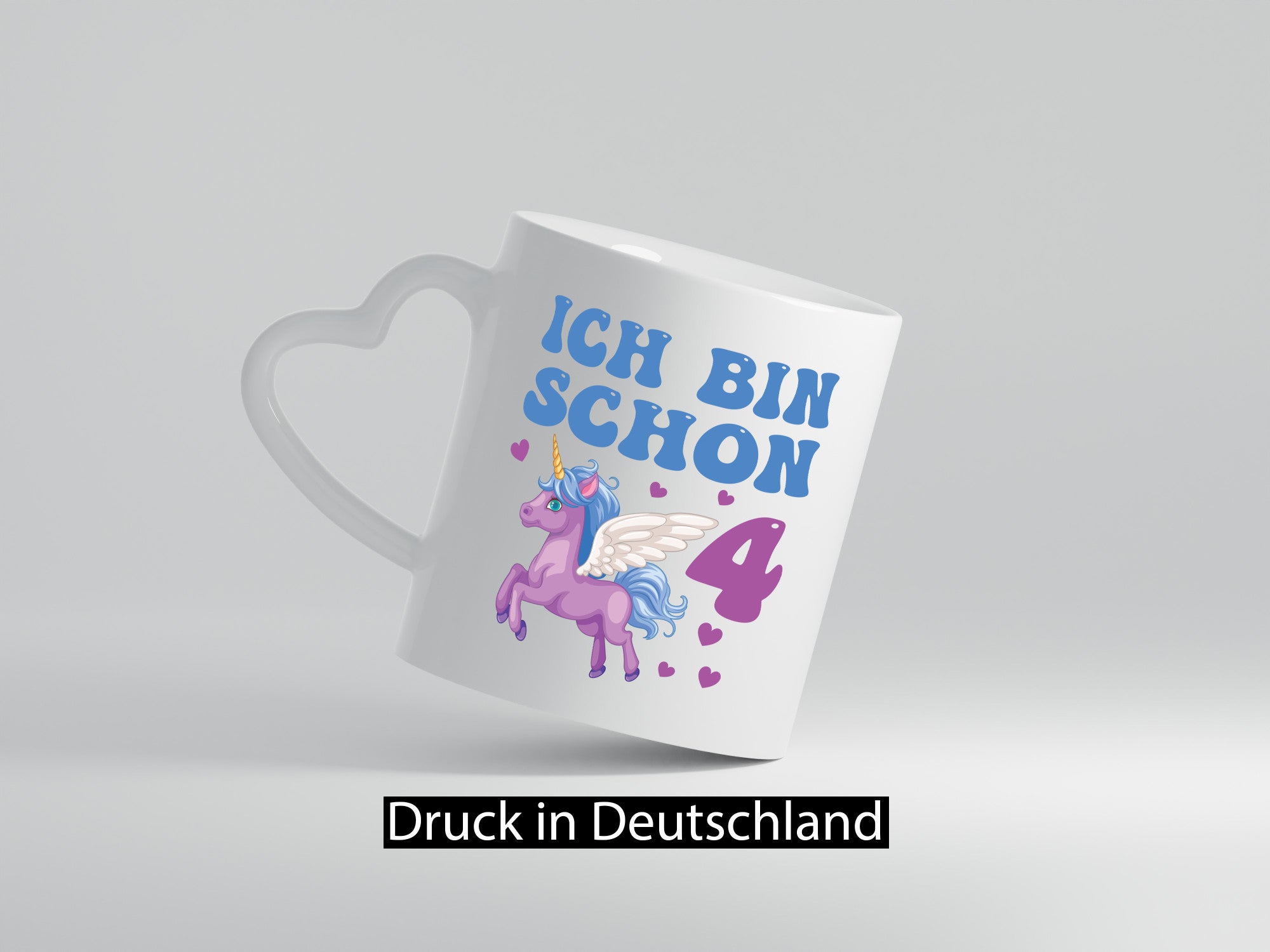 Ich bin schon 4 | Einhorn Herzen Humor Geschenkidee Tasse