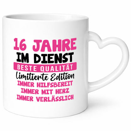 16 Jahre im Dienst | Jubiläum Arbeit v10 Geschenkidee Kollegen Büro Humor Tasse