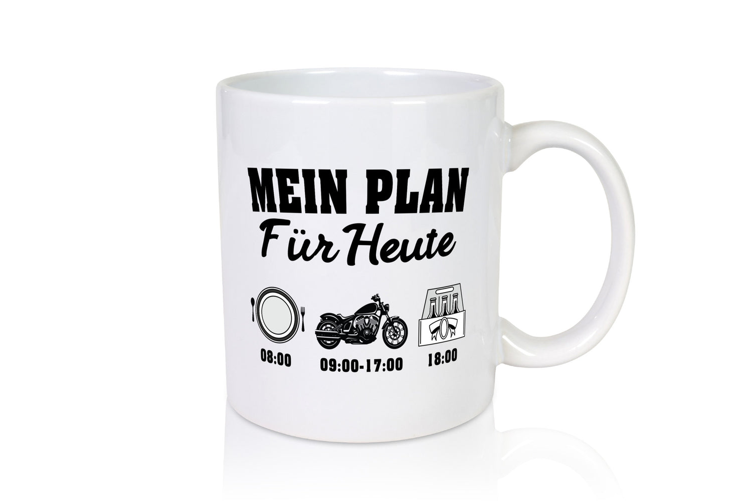 Mein Plan für heute | Frühstück Motorrad Trinken Humor Geschenkidee Tasse
