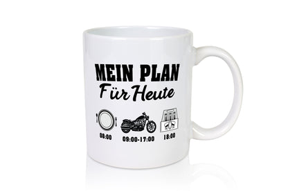Mein Plan für heute | Frühstück Motorrad Trinken Humor Geschenkidee Tasse