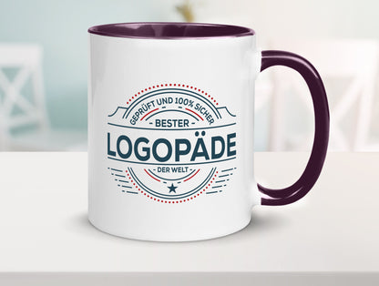 Geprüft und sicher: Logopäde | Sprachtherapie Geschenkidee Humor Tasse