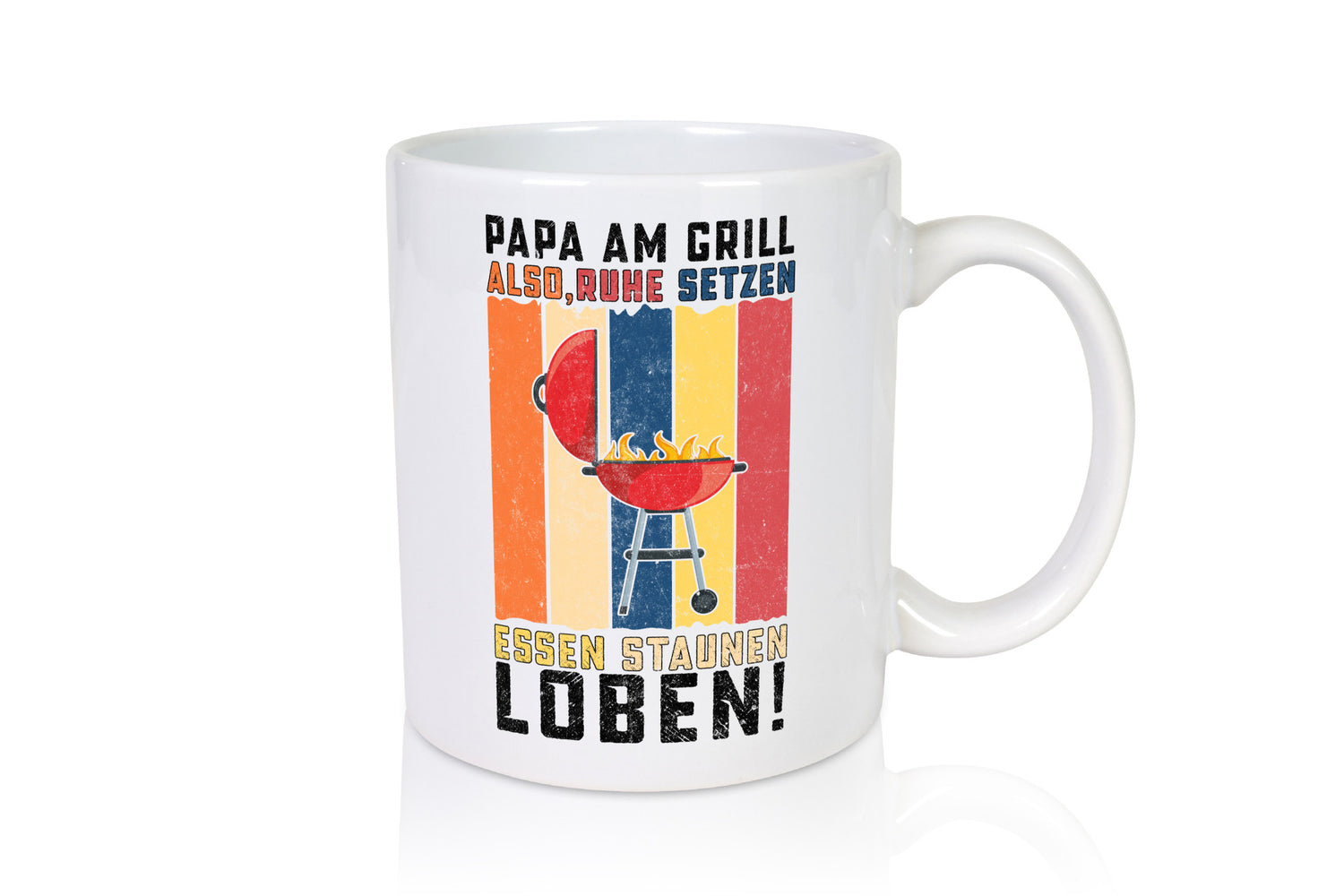 Papa am Grill | Grillmeister BBQ Grillabend v2 Geschenkidee Humor Tasse