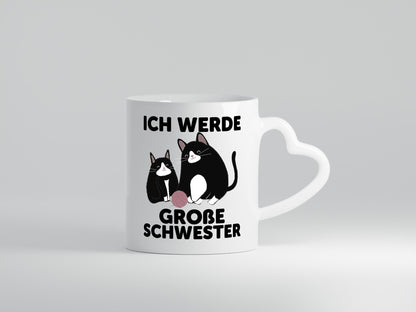 Ich werde große Schwester | Katze Wollknäuel lustiger Spruch Geschenk