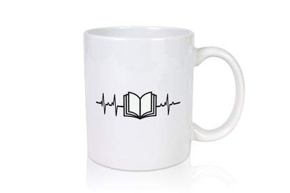 Buch Herzschlag | Motiv Lesen Bücherwurm Leser Humor Geschenkidee Tasse