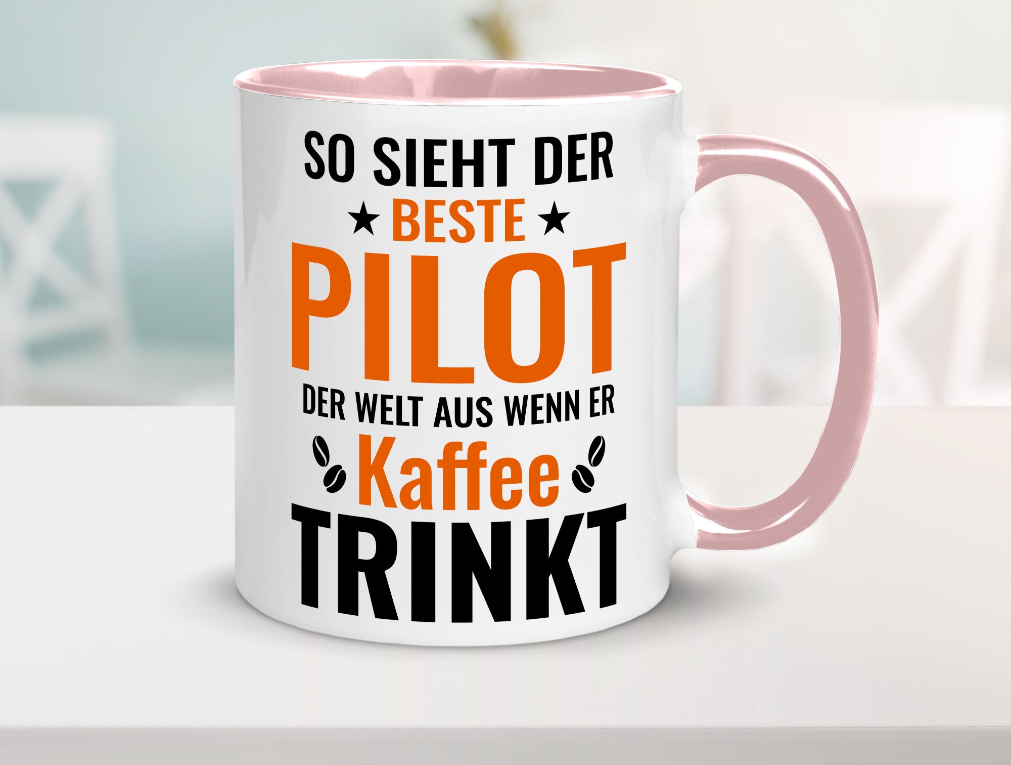 Kaffee trinkt: Pilot | Flugzeug Piloten lustiger Spruch Geschenk Humor