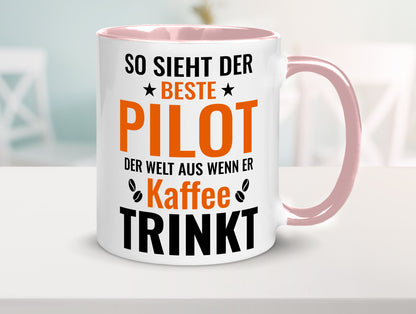 Kaffee trinkt: Pilot | Flugzeug Piloten lustiger Spruch Geschenk Humor