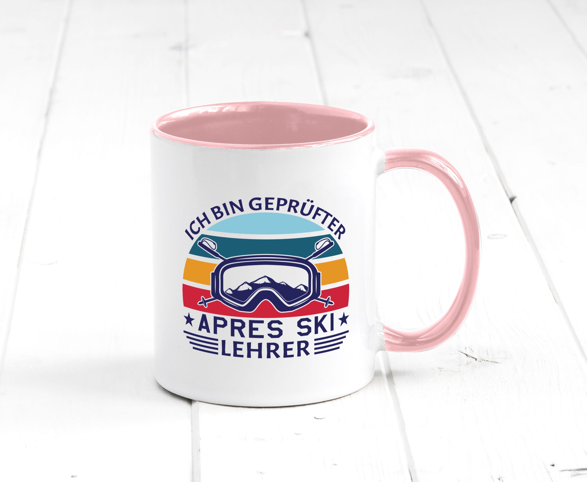 Geprüfter Apres Ski Lehrer | Ski-Brille Berge Ski-Stöck lustig Humor