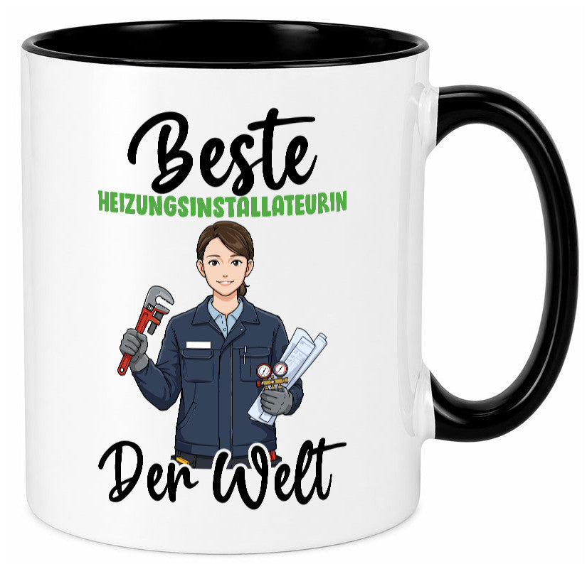 Beste Heizungsinstallateurin | Heizung v2 lustiger Spruch Geschenk Humor Tasse