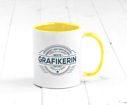 Geprüft und sicher: Grafikerin | Grafik Design Humor Geschenkidee Tasse