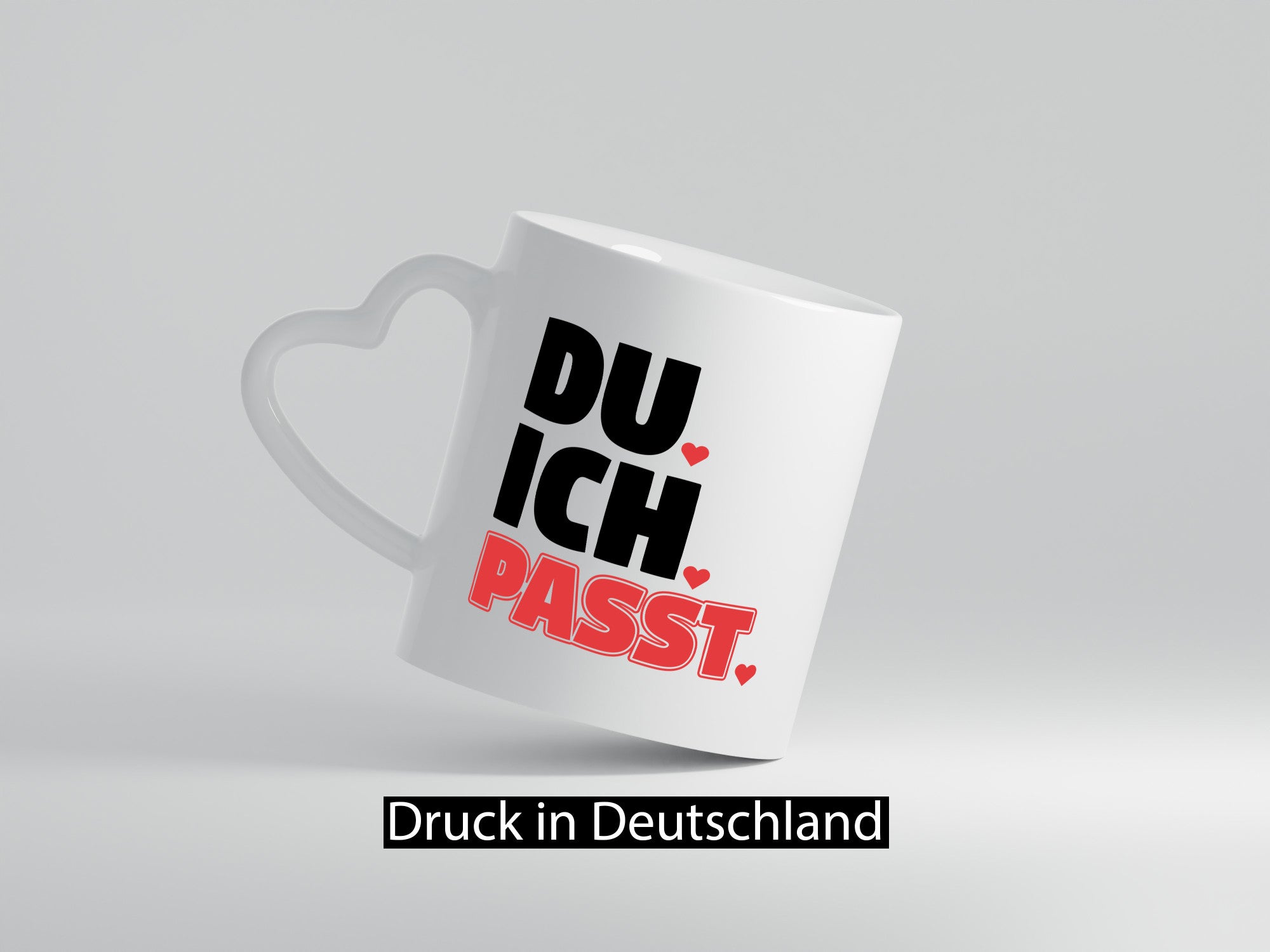 Ich. Du. Passt. | Pärchen Tasse Herzen Liebe Spruch lustig Humor Geschenkidee