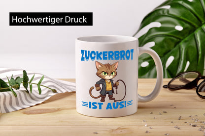 Zuckerbrot ist aus | Katze mit Peitsche Geschenk Tierliebhaber Humor lustiger