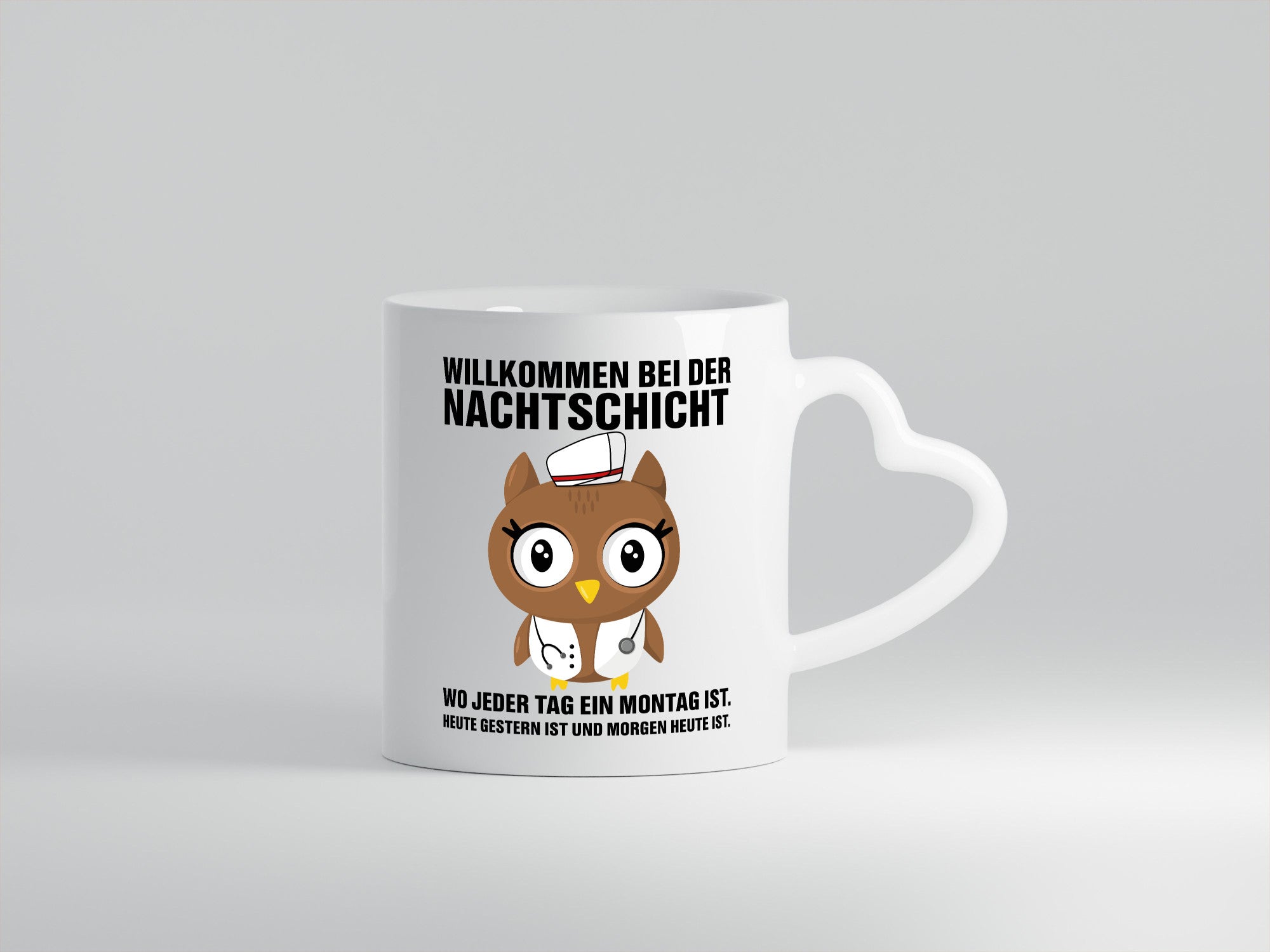 Nachtschicht | müde Eule Sanitäter Krankenschwester Humor Geschenkidee Tasse